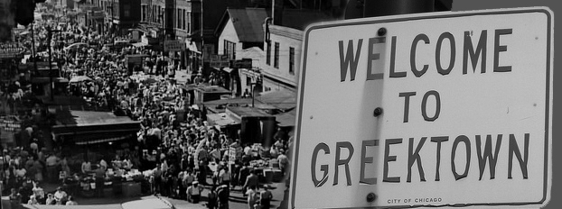 Welcome to Greektown (a sign in the city of Chicago, one of the homes to many Greek immigrants). http://www.wttw.com/img/chicagostories/greeksinchicago.jpg