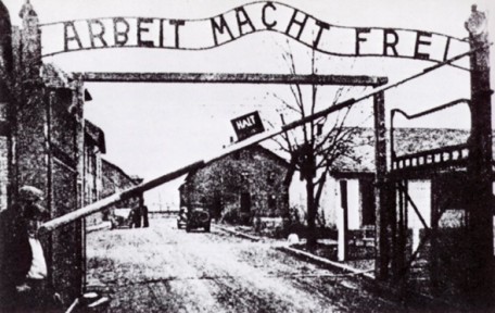 Gates of Auschwitz. Copyright The Telegraph.