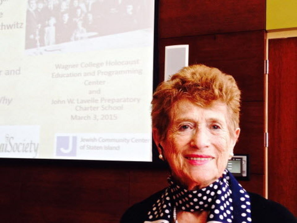 On March 3, 2015 Rachel Roth spoke about her experiences during the Holocaust at Wagner College on Staten Island. Copyright Staten Island Advance.